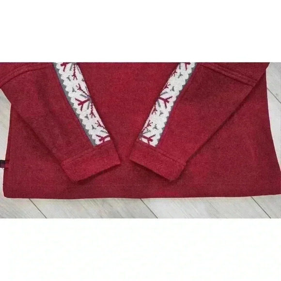 Woolrich Women's Pullover Zip Sweater Size Lg Snowflake Red Nordic‎ - Picture 4 of 9